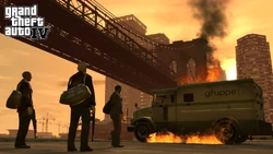 , and watch a burning in front of the Broker Bridge