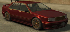 The Supercharged V8 variant of the Primo in GTA IV (Rear quarter view).