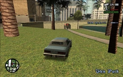 The quartet arriving at the location of the fourth gang of Ballas.