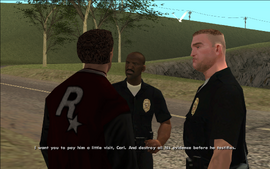 Tenpenny tells Carl to find out where the target is being held and kill him.