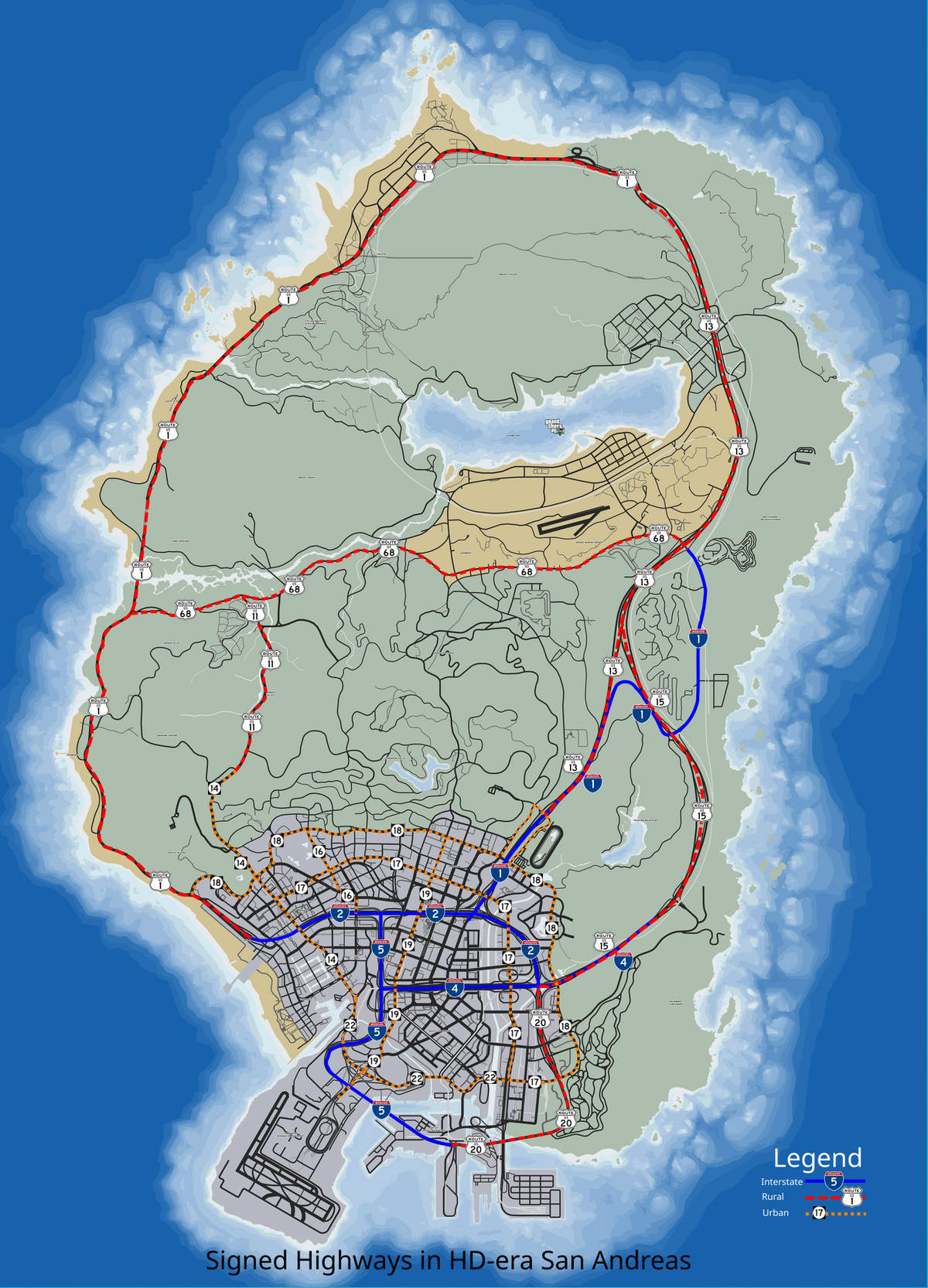 Gta V Signal Jammers Map Numbered Highways In San Andreas Gta Wiki Fandom