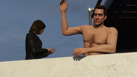Kyle and Natalia Zverovna at Martin Madrazo's Vinewood home.