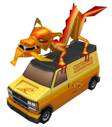 The Sum Yung Gai Noodle Van, a papercraft rendition of the Dragon Wagon in GTA Chinatown Wars, clearly depicting the Sum Yung Gai name.