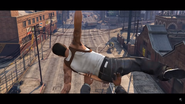A random gang member is thrown off a bridge...