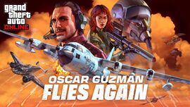 A DH-7 Iron Mule seen lifting an Insurgent Pick-Up Custom in the official artwork for Oscar Guzman Flies Again.