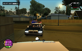 Grove Street OGs escaping the army of cops chasing them.