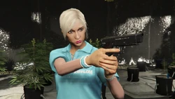 Armed with a Pistol in Grand Theft Auto Online.