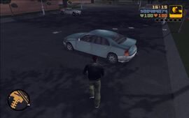 Claude running back to his vehicle.