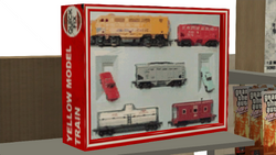 Yellow model train set.
