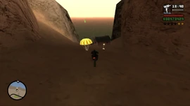 CJ finds the package near the Abandoned Dock.