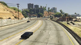Traffic starts to appear as the players reach Los Santos.