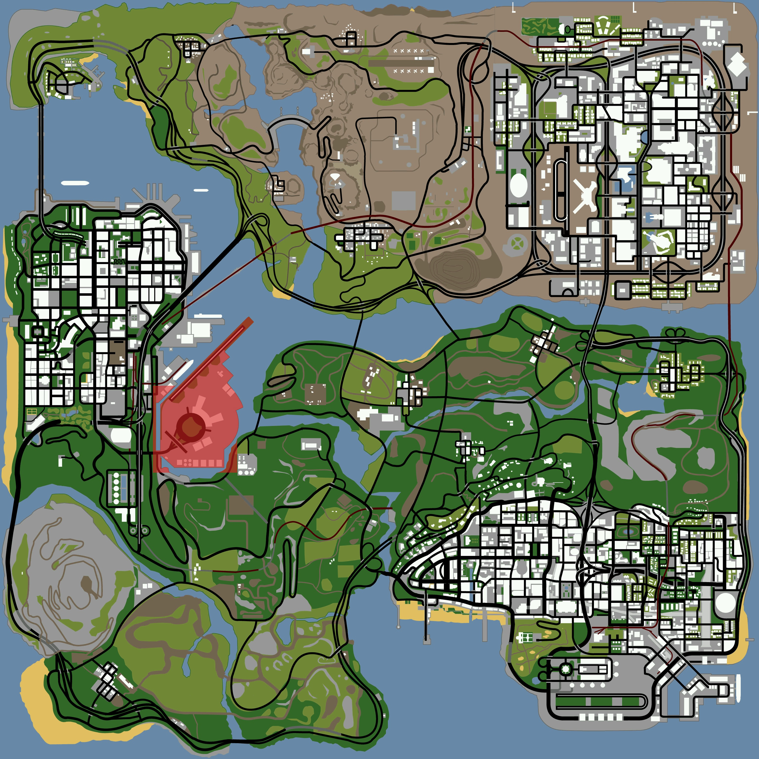 gta 5 airport location on map