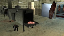Meat on the grinder