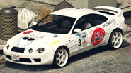 A Calico GTF with an LTD Rally livery in Grand Theft Auto Online. (Rear quarter view)