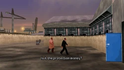 "Is it the protection money?"