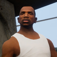 Carl Johnson in a screenshot from Grand Theft Auto: The Trilogy - The Definitive Edition.