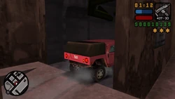 Using the Pay 'N' Spray to clear the wanted level.