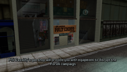 Phil Cassidy's gun shop will provide you with equipment to disrupt the Forelli campaign.