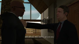 He says they'll talk later and tells CJ to leave.