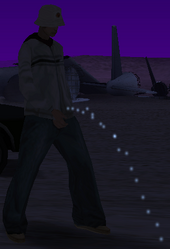 The censored animation of Maccer urinating.