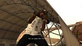 Toreno grabs CJ's neck and says he is half asleep...