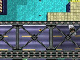 Throwing the briefcase of money in the river.