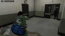 Sneak to the elevator