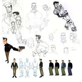 Original sketches of Claude, shared via the Rockstar Newswire during the 10th anniversary.