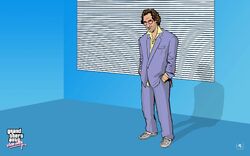 An artwork of Ken Rosenberg in GTA Vice City.