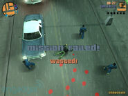 Wasted in GTA III (mobile version, during a regular mission).