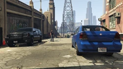 Arriving at the garment factory.