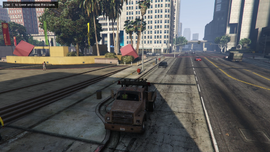 Arriving at the abandoned car.