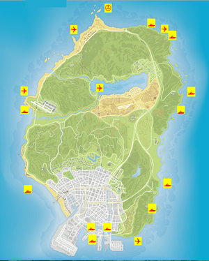 Wreck locations GTAV Map