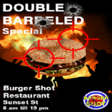 An ad for the Double-Barreled special, as seen on bus shelters. A deteriorated version also appears inside Bucky Sligo's house in GTA IV.