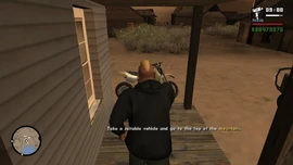 Then he must take a suitable vehicle (a Bandito, Quad, or a Sanchez) and get to the top of the mountain.