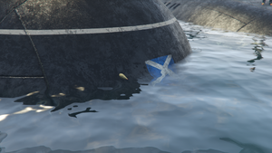 RPG projectile launching through the hull.