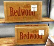 Boxes of Redwood Cigarettes.