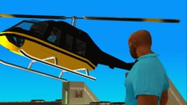 Lance arriving in a helicopter shortly after Vic kills Diego and Martinez.