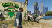 The Families members and graffiti in Chamberlain Hills at South Los Santos.