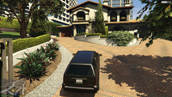 Arriving at Michael's mansion.