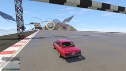 Starting line and second checkpoint