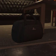A duffel bag with the supplies.