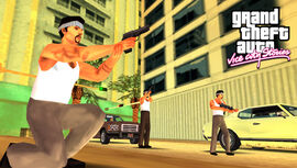 A screenshot of Cholo gang members attacking.