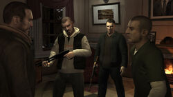 Niko and members of the Irish Mob inside the residence.