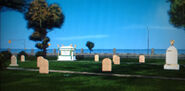 A Western view of the cemetery.