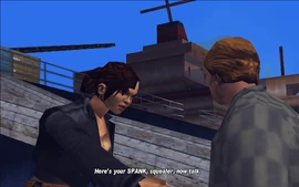 Catalina hands Curly some SPANK and tells him to tell them something about the Leones.