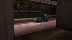 The car stops in an alley in Trenton.