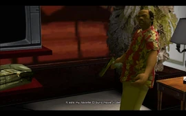 Diaz notices that Tommy is distraught by him raging at the VCR so much and asks why it's so weird, as the VCR got a tape of Diaz's favorite El Burro movie stuck.