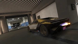 Escaping with the target vehicle from the storage