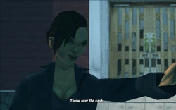 After saying that, Catalina orders the Cartel gangster carrying the briefcase to give it to her.